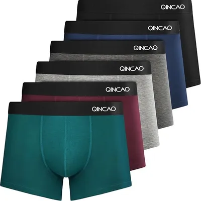 QINCAO Calzoncillos Hombre Boxer, Paquete de 6 Piezas