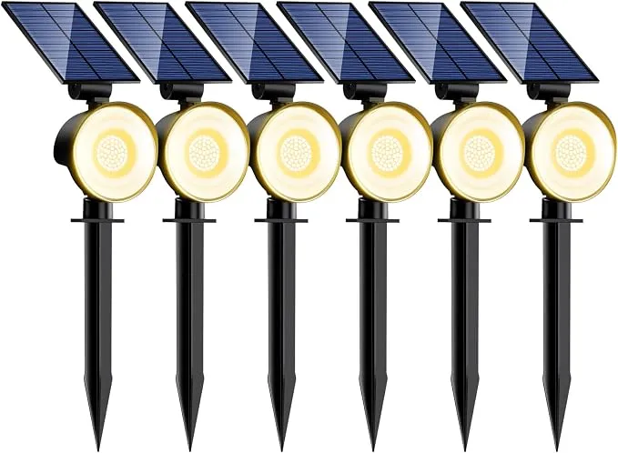 Pack 6 Luces Solares LED Exterior Nipify con 53 LEDs y 3 Modos
