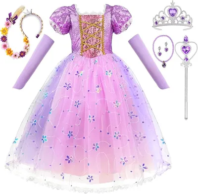 AOOWU Disfraz Rapunzel Niña
