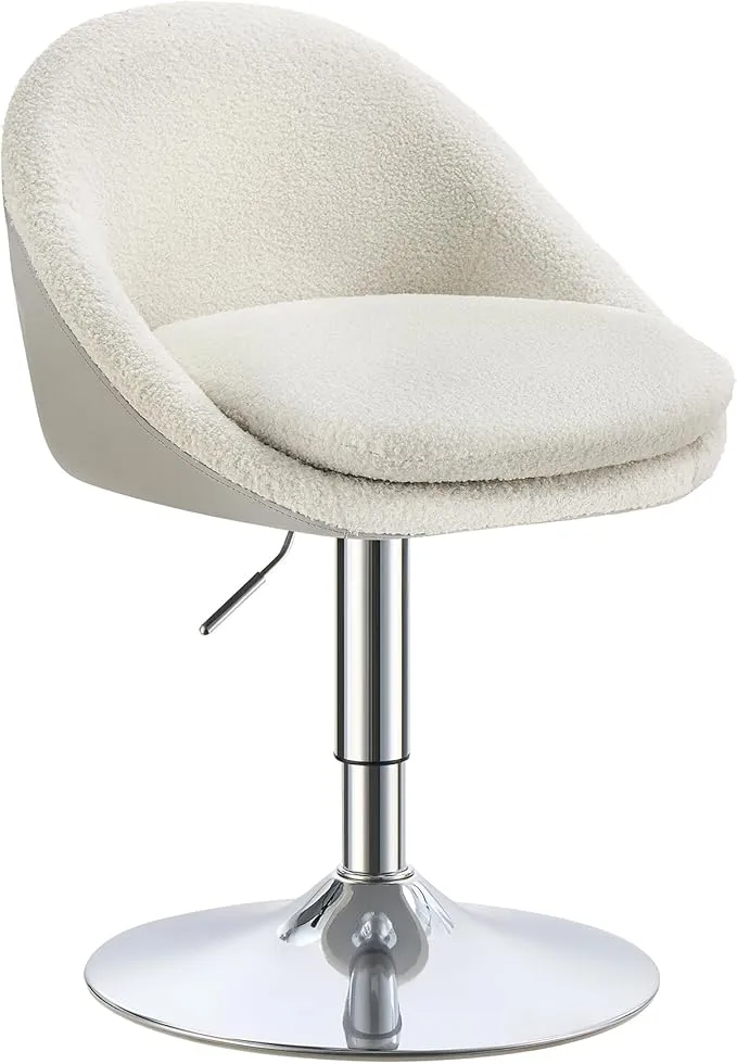 VASAGLE Silla Ajustable de Tocador con Respaldo y Base Giratoria | Colección LENNA