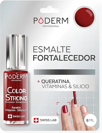 PODERM Esmalte Fortalecedor de Uñas - Rojo Allure