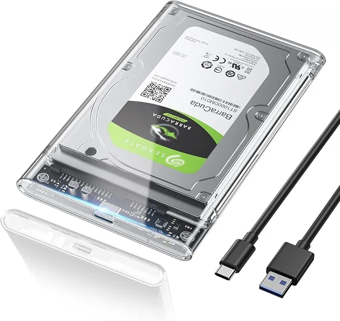 POSUGEAR Carcasa Disco Duro 2.5" USB C 3.1 Gen 2 SATA I/II/III Transparente
