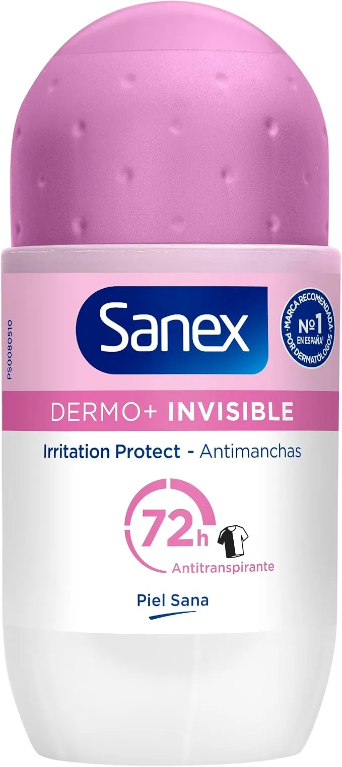 Sanex Dermo+ Invisible Desodorante Antitranspirante Roll-On 72h