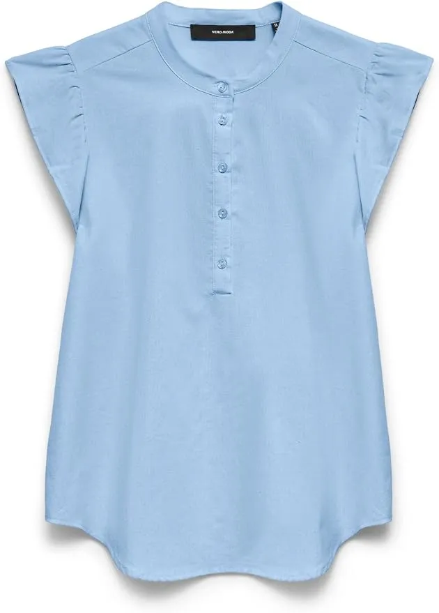 VERO MODA Vmselma SS Frill Top Noos - Camiseta de Manga Corta con Volantes