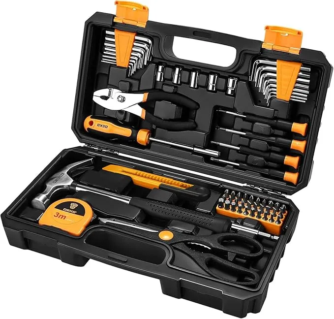 DEKOPRO Juego de 62 Herramientas Manuales Portátil para Hogar y Reparaciones