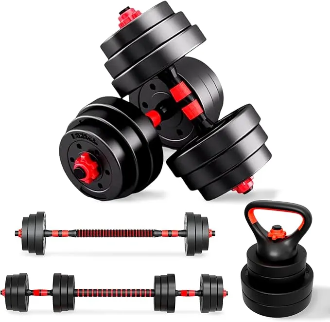 Juego de Mancuernas Ajustables JUPPLIES 4 en 1 con Kettlebell 20kg
