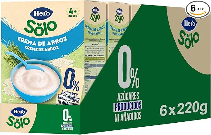 Hero Solo Papilla Crema de Arroz para Bebés Desde 4 Meses