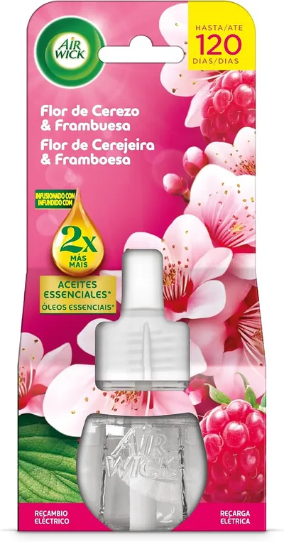 Air Wick Recambio para Ambientador Eléctrico Flor de cerezo y Frambuesa