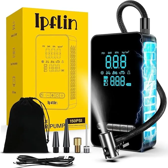 Ipflin Inflador Ruedas Coche - Compresor Aire Portatil