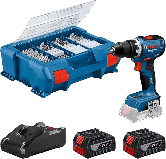Atornillador a Batería Bosch Professional 18V GSR 18V-65 Brushless con 2x4.0Ah