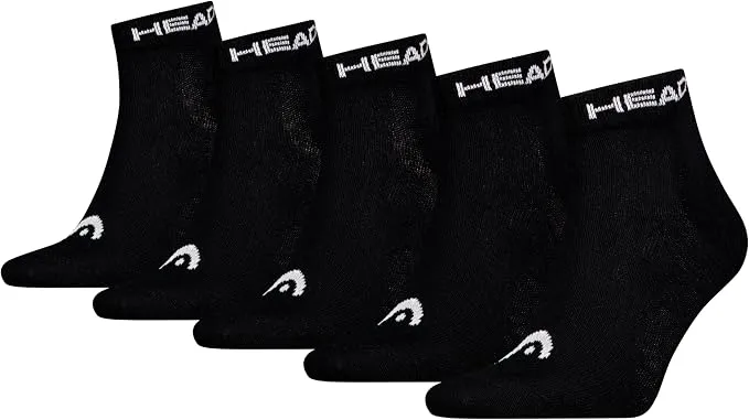 HEAD Calcetines Deportivos Quarter (Pack 5), Negros
