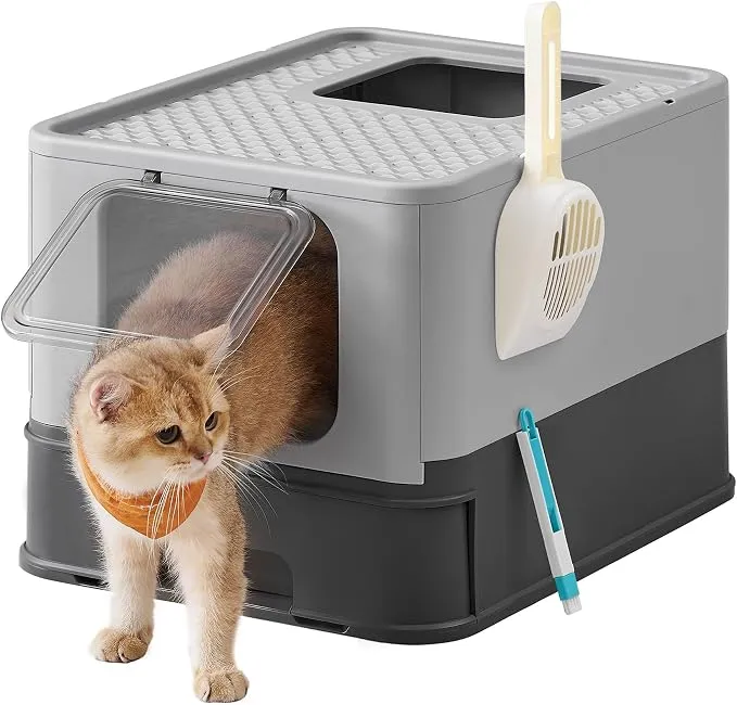 Feandrea Arenero para Gatos con Bandeja Extraíble y Capacidad 15 kg