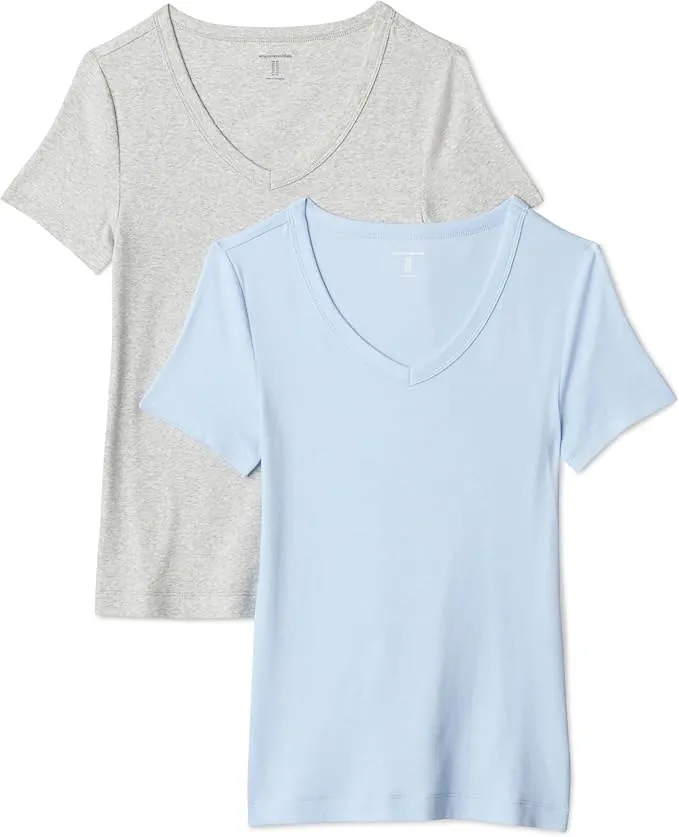 Camiseta V-neck Manga Corta Mujer Pack de 2
