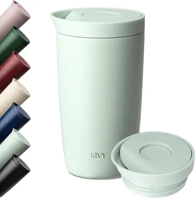 Kivy Termo de Café 350ml con Cierre Quick Press - Acero Inoxidable, Doble Pared