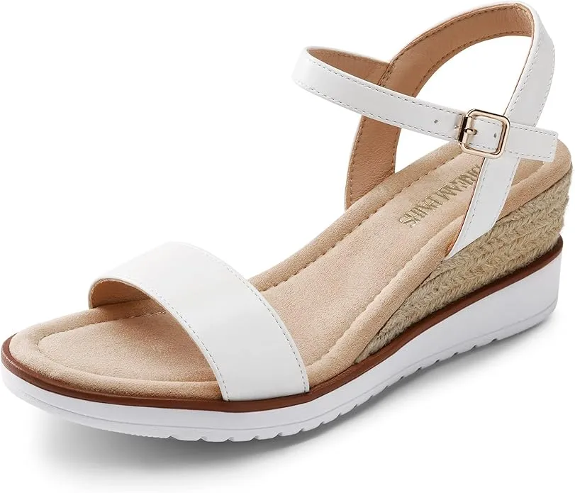 Sandalias de vestir para mujer DREAM PAIRS con tacón cuña y hebillas