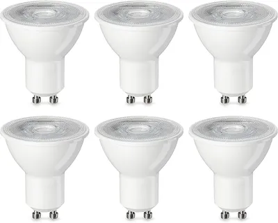 Amazon Basics Bombilla LED GU10 4.7W (50W) Blanco Cálido Pack 6