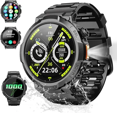 Reloj Inteligente Hombre con Linterna Militar