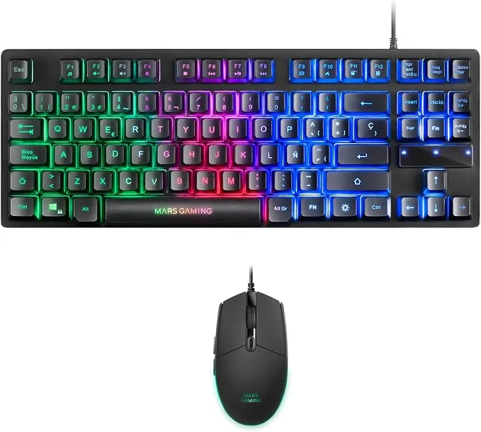 Mars Gaming MCPTKL Combo Gaming TKL Español RGB H-Mech y Ratón 3200dpi