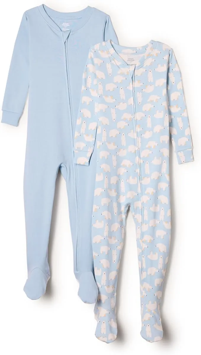 Pack Doble Pijamas Algodón Bebé Amazon Essentials x Sofia Grainge con Pies Antideslizantes