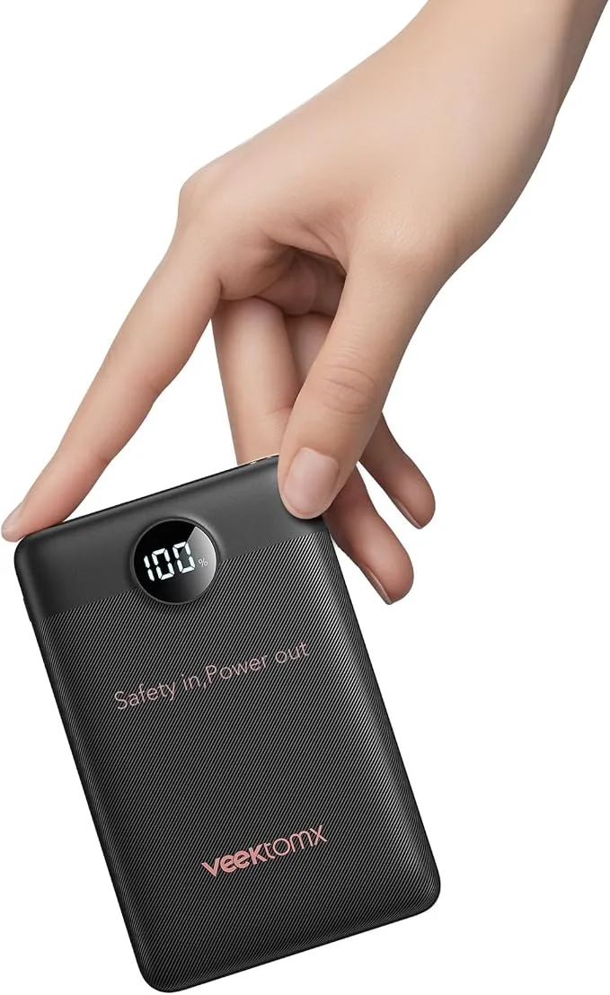 Batería Externa VEEKTOMX 10000mAh Carga Rápida 22.5W