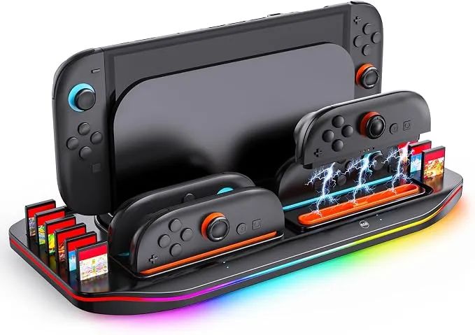 Organizador y Cargador Multifunción para Nintendo Switch 2 con RGB