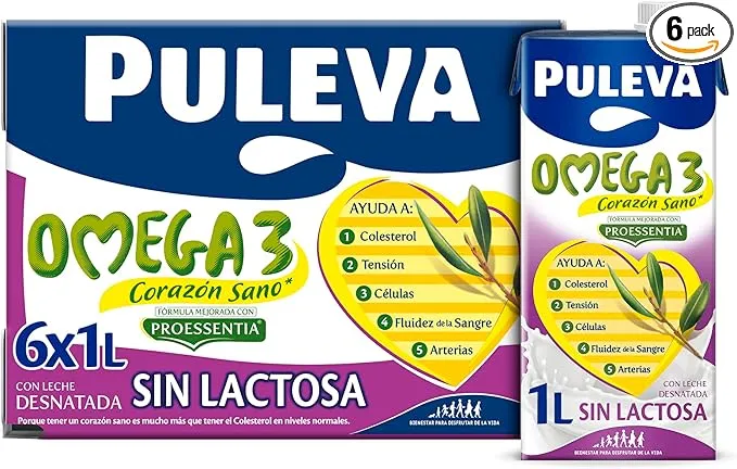 Puleva Omega 3 Proessentia Sin Lactosa brik 1L - Caja 6 litros