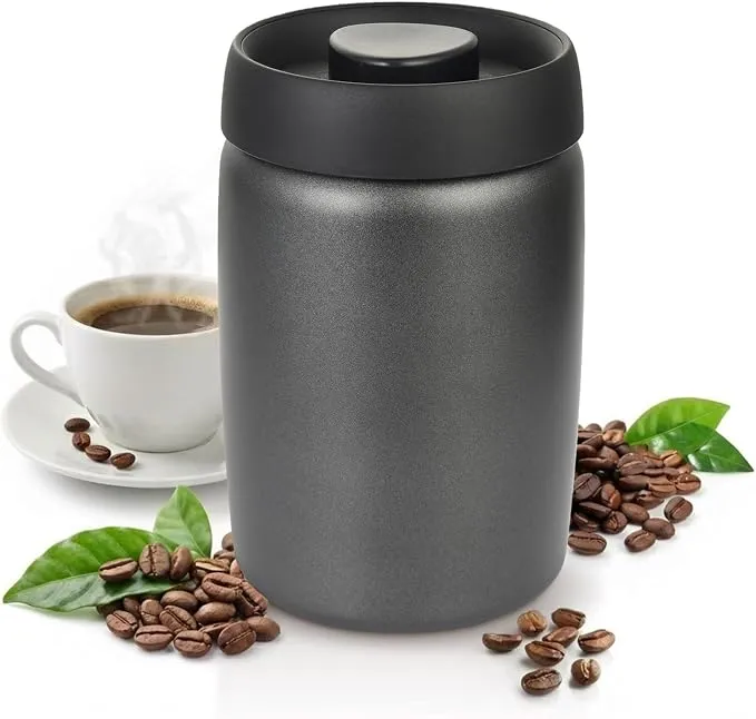 OTraki Bote Hermético para Café de Acero Inoxidable 1.2L con Tapa de Vacío