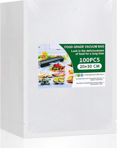 Vinabo Bolsas Vacio Alimentos 20 x 30 cm 100 Unidades