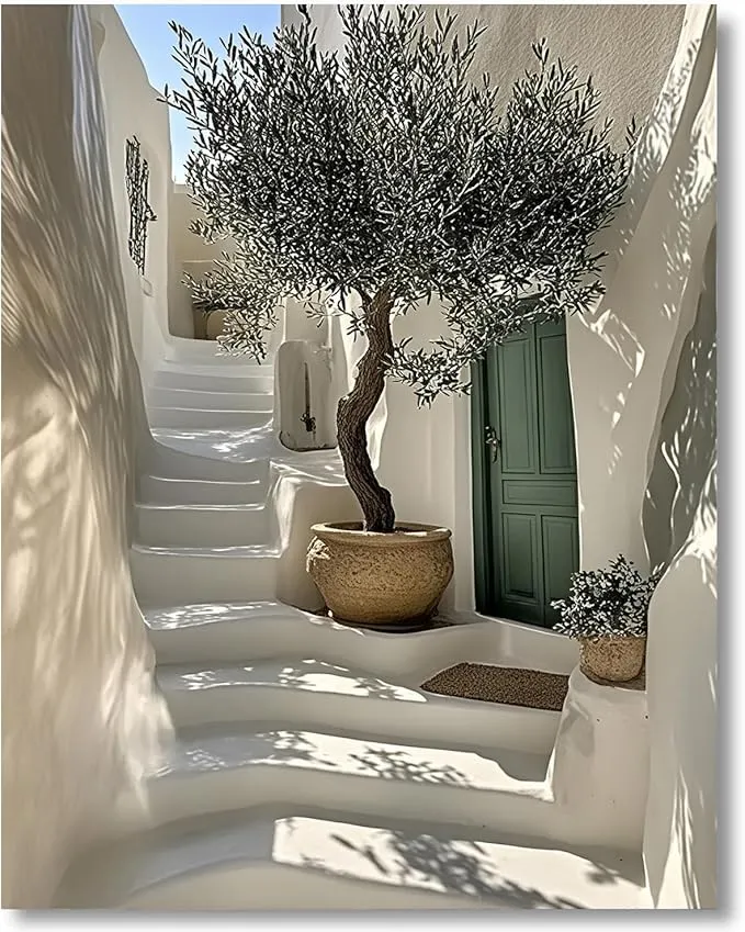 Kit Pintura por Números Hjjdiyes 24 Colores Paisaje Mediterráneo