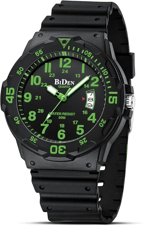 HANPOSH Reloj Hombre Reloj de Cuarzo Analógico 30M Relojes Pulsera Prueba