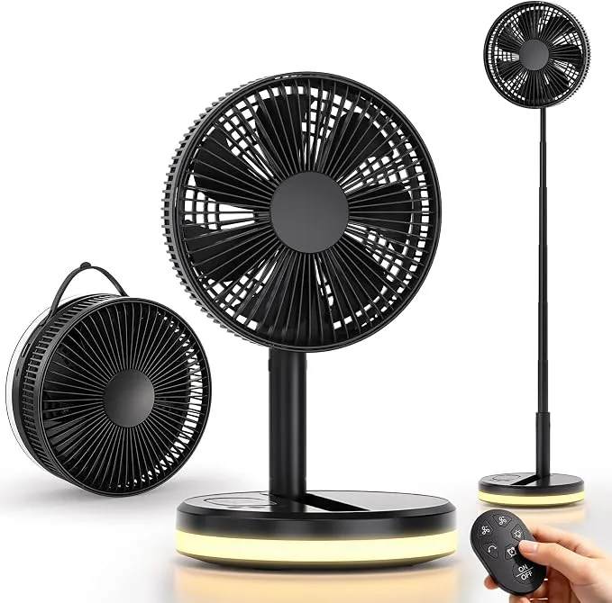 Ventilador de Pie Portátil Plegable Oscilante 7.8" con Batería 16000mAh