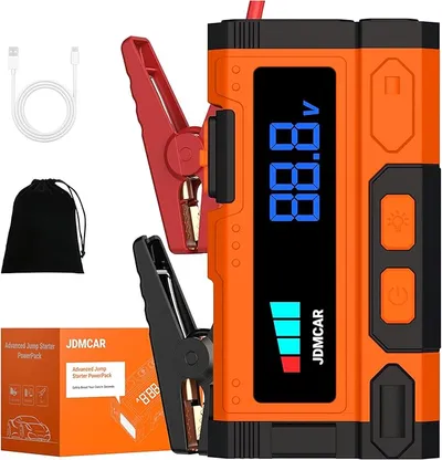 Arrancador de Baterías Coche JDMCAR 3 en 1 con Pantalla LCD