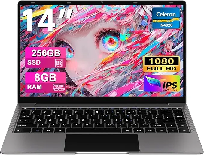 Portátil 14" con Windows 11, 8GB RAM y 256GB SSD - Ideal para Productividad
