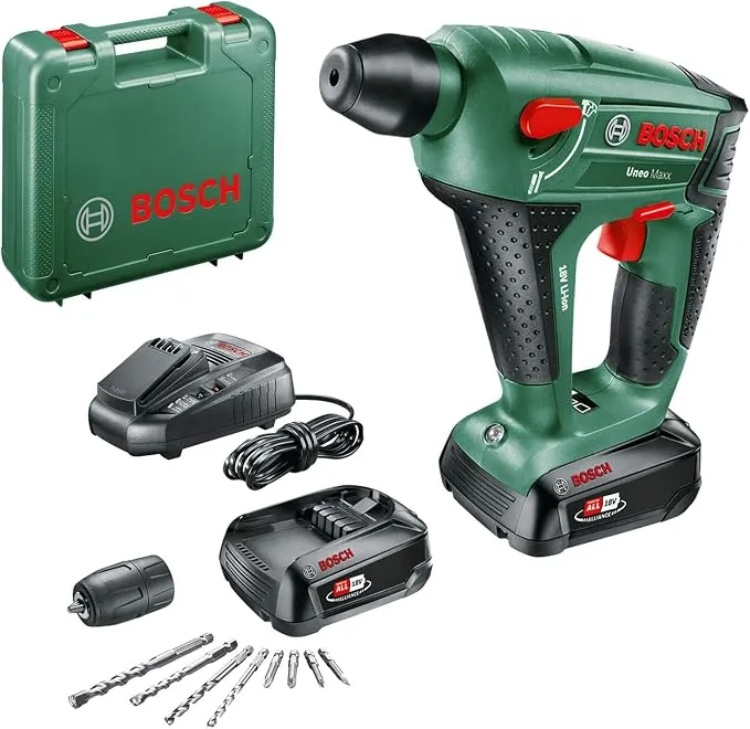 Bosch Martillo Perforador a Batería Uneo Maxx con 2 Baterías y Estuche