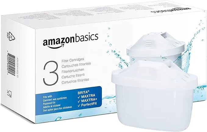 Amazon Basics Brita 3 Unidades Cartuchos Filtrantes de Agua