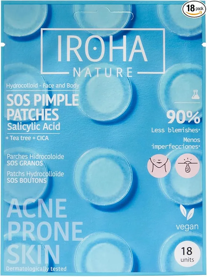 Iroha Nature Parches para Granos con Ácido Salicílico y Árbol de Té (18 unidades)