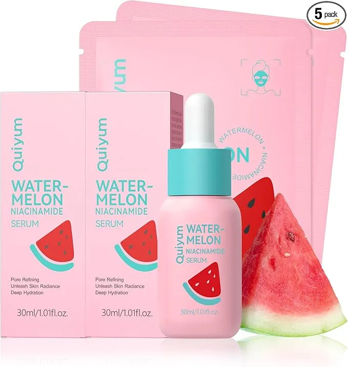 Pack Skincare QUIYUM con Niacinamida y Mascarillas para Piel Luminosa e Hidratada