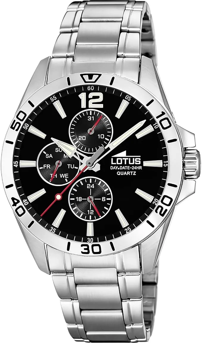 Lotus Reloj Hombre Analógico Acero Inoxidable Multifunción Trendy