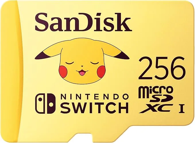 SanDisk Tarjeta microSD con Licencia Oficial para Nintendo Switch, Pokémon Pikachu 256GB