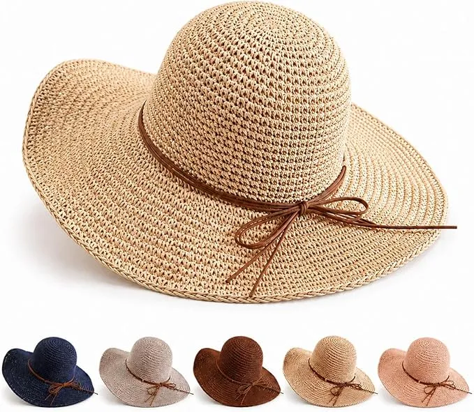 Sombrero de Paja Mujer Trenzado Ala Ancha