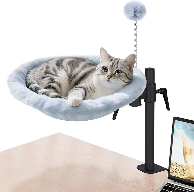 Odoland Hamaca Ajustable para Gatos de Escritorio 360°