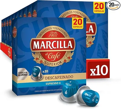 Marcilla Cápsulas de Café Descafeinado Intensidad 6