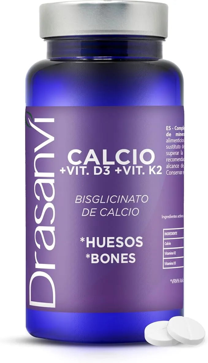 Calcio con vitaminas D3 y K2 Drasanvi