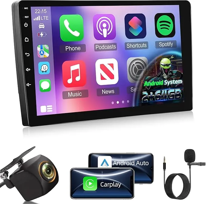 Radio Coche 2 DIN Pantalla Táctil 10.1 Pulgadas