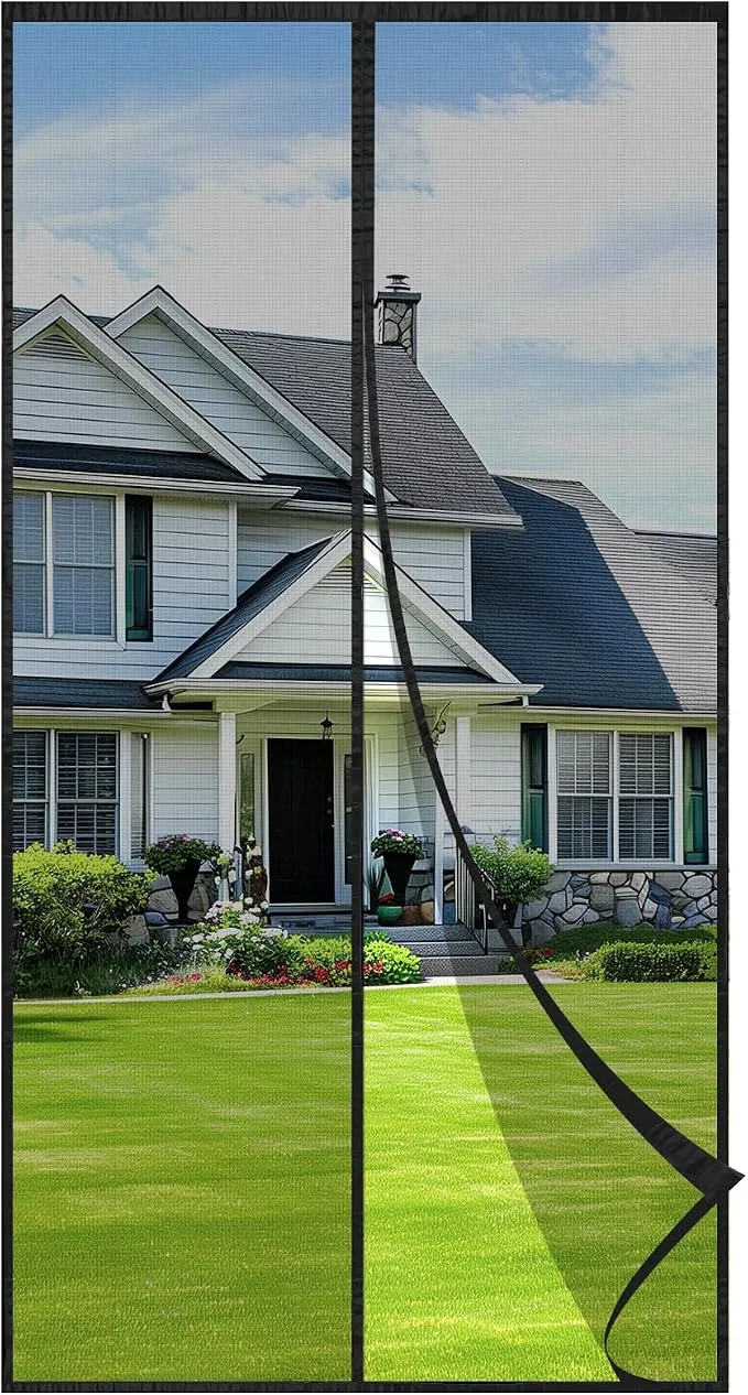 Mosquitera Magnética Velway para Puertas - 90x210cm Negra