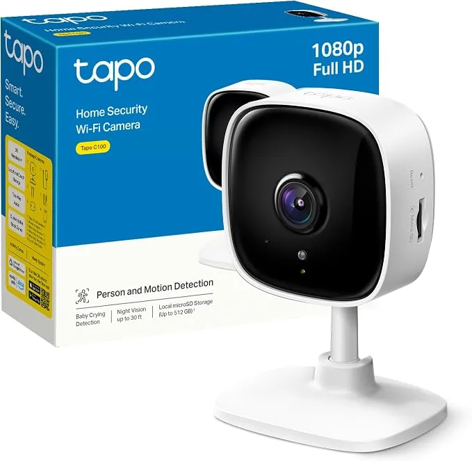 Tapo C100 Cámara Vigilancia WiFi 1080p para Interior/Exterior