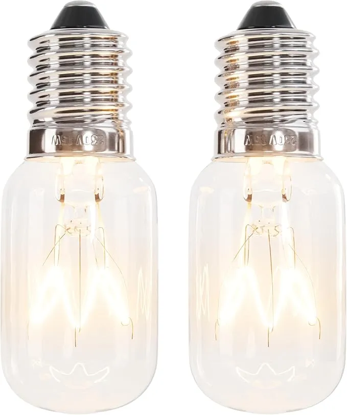 Lote 2 Bombillas LED E14 15W Luz Cálida para Frigorífico y Hogar