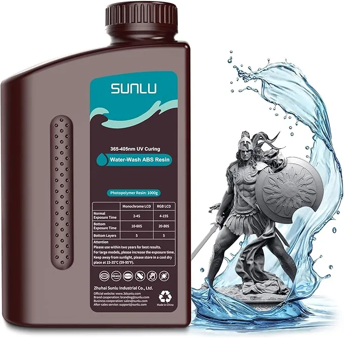 SUNLU Resina Lavable con Agua ABS de Impresora 3D