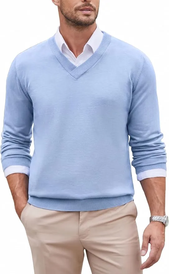 Jersey de Punto Fino COOFANDY Slim Fit Cuello Pico Hombre