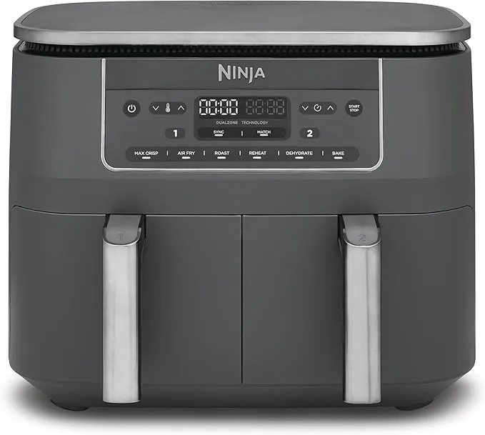 Ninja DZ300EU Freidora de Aire Doble Compartimento 7,6L